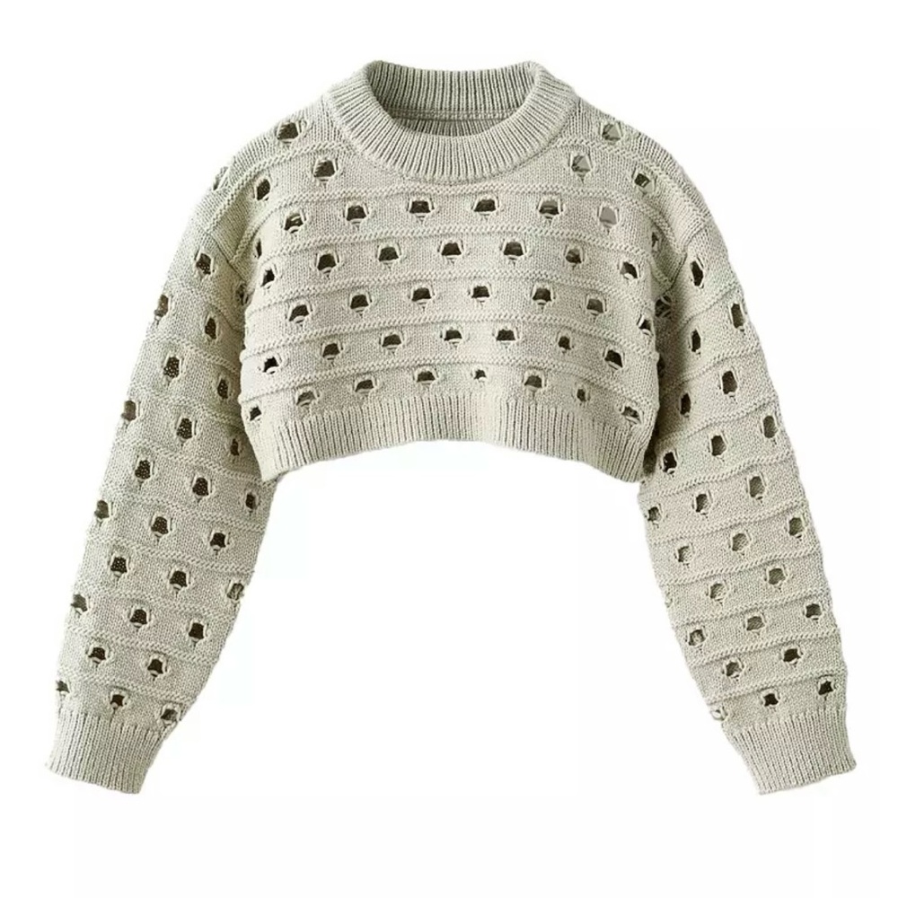 Zara Girls Cropped Knit Sweater